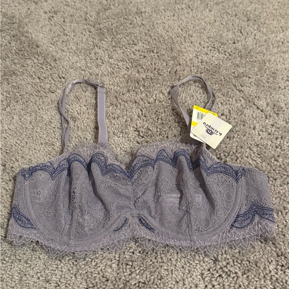 Wacoal b.tempt’d Purple Lace Bra with Scalloped Trim - Picture 6 of 13